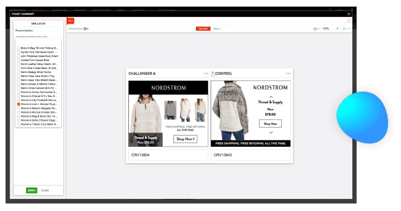 Nordstrom creative testing image in Innervate